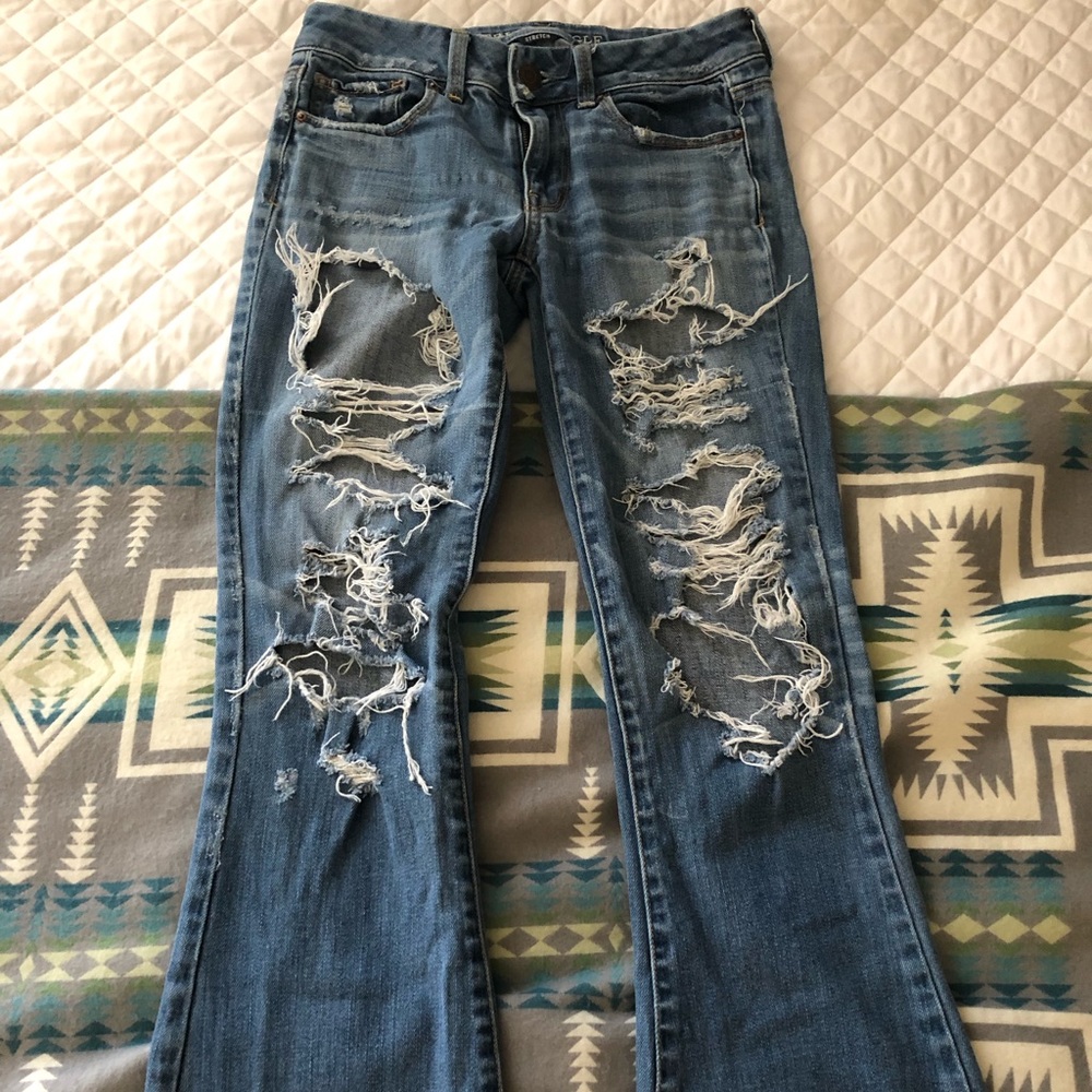American Eagle bell bottoms boho artist jeans